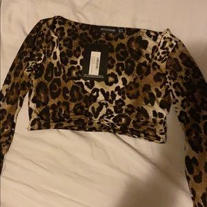 Tan Leopard Slinky O Ring Long Sleeve